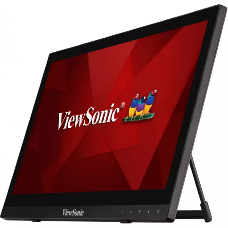 Viewsonic TD1630-3 kompiuterio monitorius 39,6 cm (15,6 colio) 1366 x 768 pikselių HD LCD jutiklinis ekranas su kelių vartotojų palaikymu, juodos spalvos