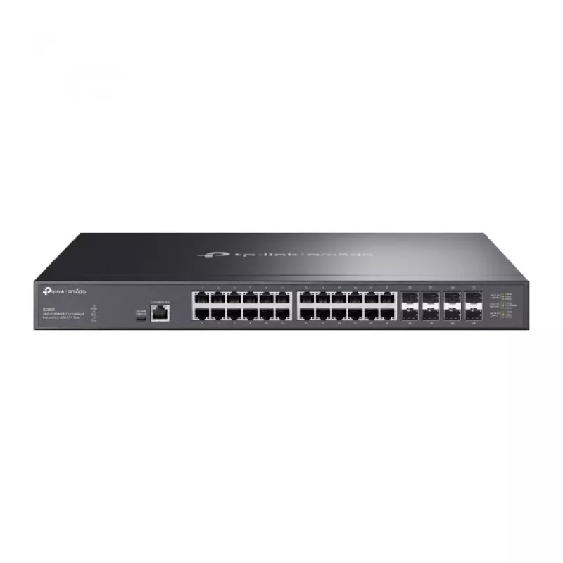 TP-Link Omada 24 prievadų 10GBASE-T L2+ valdomas jungiklis su 8 10GE SFP+ lizdais