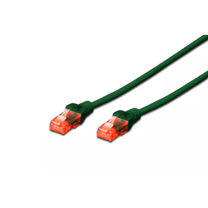 DIGITUS komutacinis kabelis - CAT6 - U/UTP - Snagless - Cu - 0,25m - Žalias
