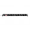 DIGITUS 1U aliuminio PDU, montuojamas į stovą, 8x CEE 7/5 vardinė galia: 16A, 4000W, 250VAC 50/60Hz,