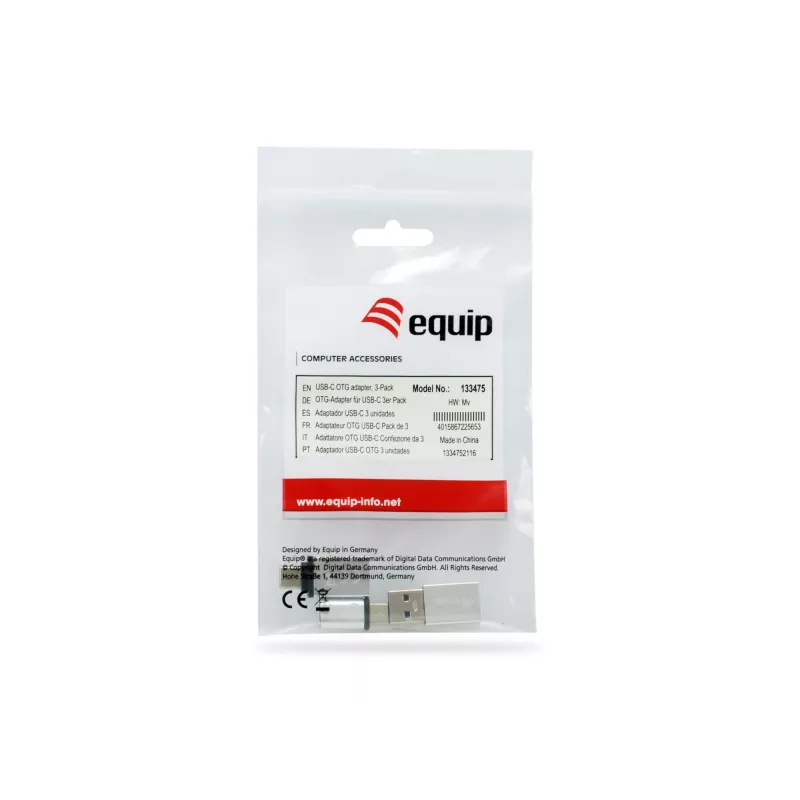Equip USB-C OTG adapteris, 3 vnt., USB C, USB C, USB A, USB A, Micro-USB, USB C, sidabrinis