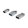 Equip USB-C OTG adapteris, 3 vnt., USB C, USB C, USB A, USB A, Micro-USB, USB C, sidabrinis