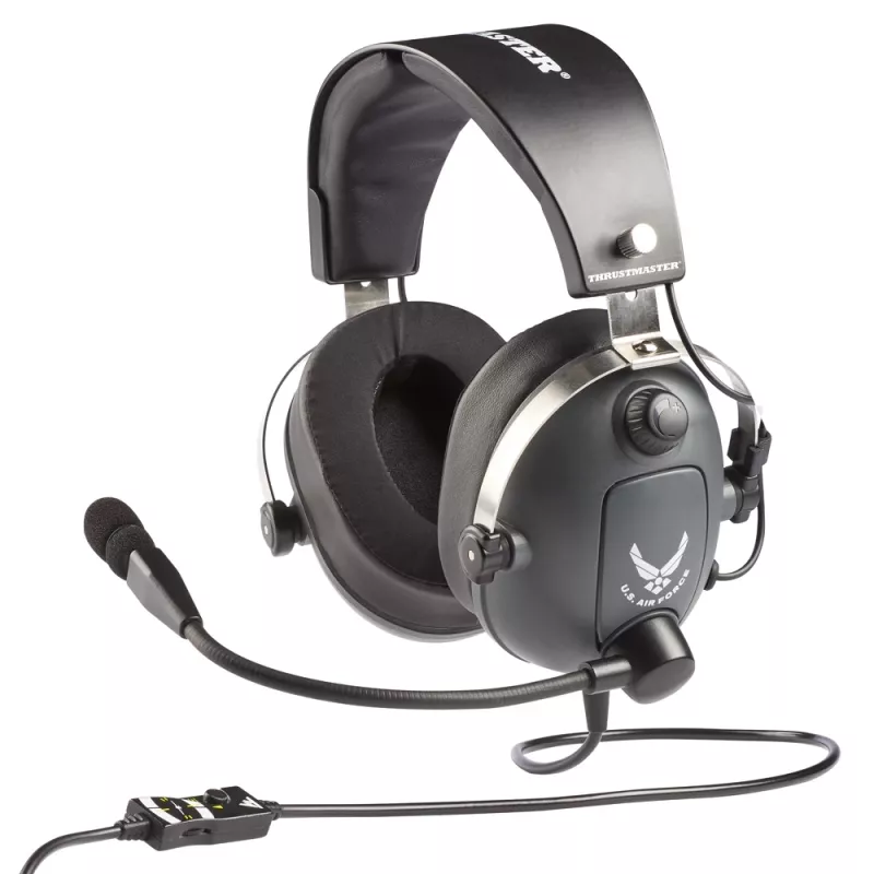 Thrustmaster T.Flight U.S. Air Force ausinės laidinės ant galvos Aviacija / skrydžių valdymas Juoda, Pilka