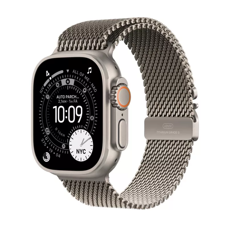 APPLE Watch Ultra 3 (2025) 5G 49mm Natural Titanium Case su Natural Titanium Milanese Loop M
