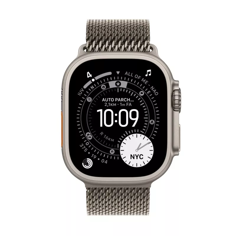 APPLE Watch Ultra 3 (2025) 5G 49mm Natural Titanium Case su Natural Titanium Milanese Loop M