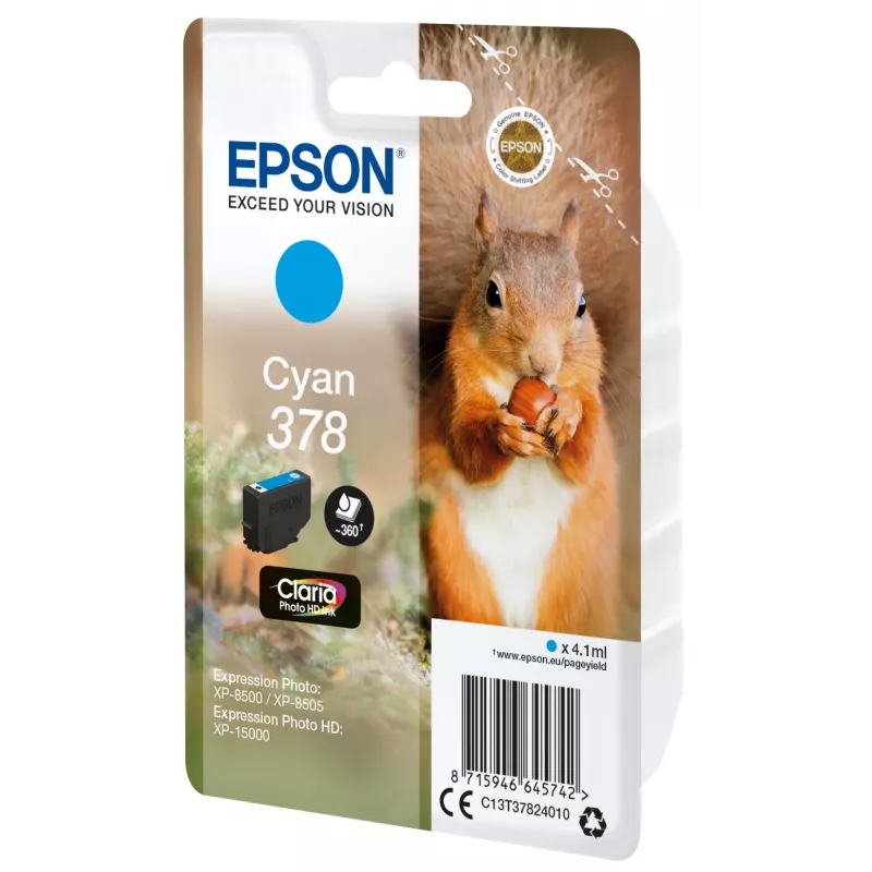 Epson Squirrel Singlepack Žydra 378 Claria Photo HD rašalas