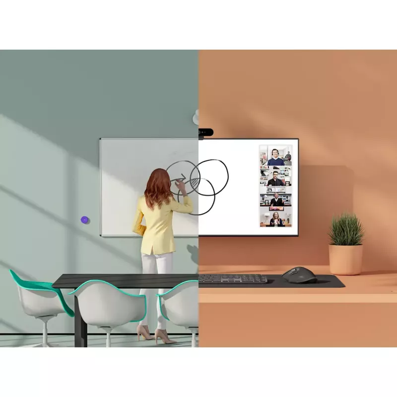 Vaizdo kamera „Logitech Scribe“ Full HD 1920 x 1080 15 kadrų/s „Bluetooth“ balta