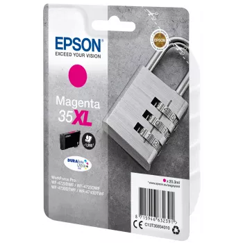 Epson Padlock Singlepack Magenta 35XL DURABrite Ultra rašalas, didelės (XL) talpos, purpurinis, pigmentinis rašalas, 20,3 ml, 1 vnt., 1900 puslapių