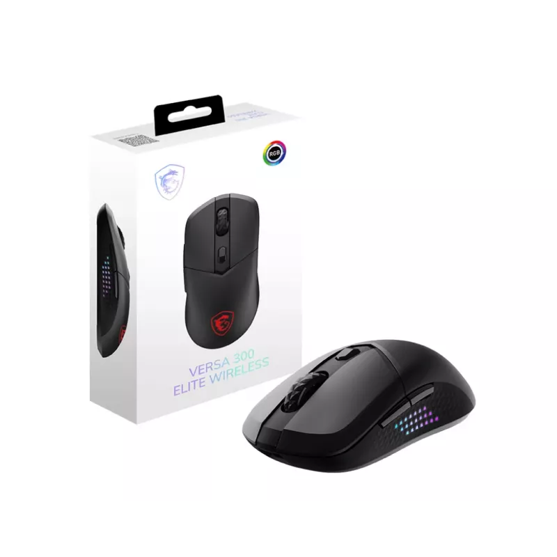 MSI VERSA 300 ELITE WIRELESS pelė žaidimams Dešinei rankai RF belaidis + Bluetooth + USB Type-C Optinė 26000 DPI