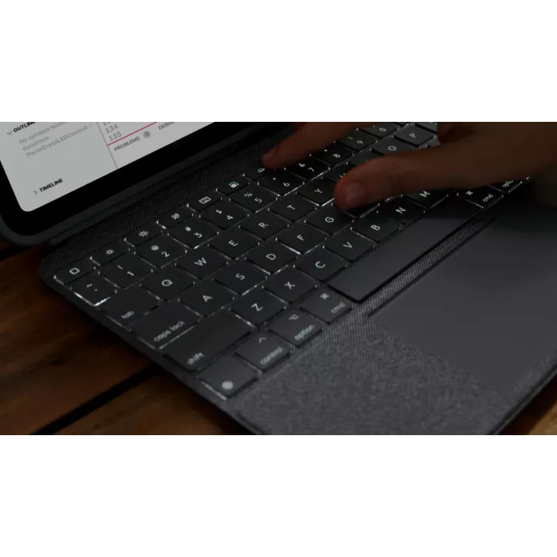 LOGITECH Combo Touch iPad (10-os kartos) - Oxford Pilka - Qwerty UK