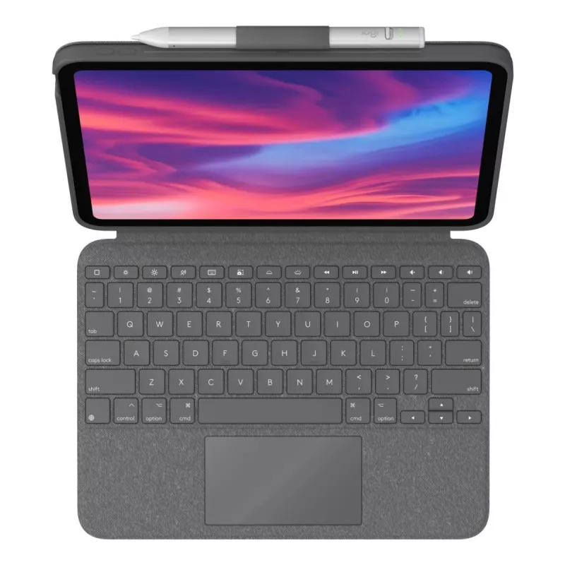 LOGITECH Combo Touch iPad (10-os kartos) - Oxford Pilka - Qwerty UK