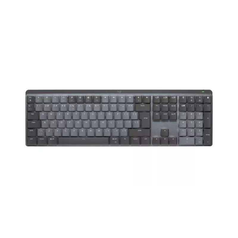 LOGITECH MX Mechanical belaidė apšviečiama našumo klaviatūra – grafito spalvos, US International Qwerty, taktiliniai tylūs klavišai