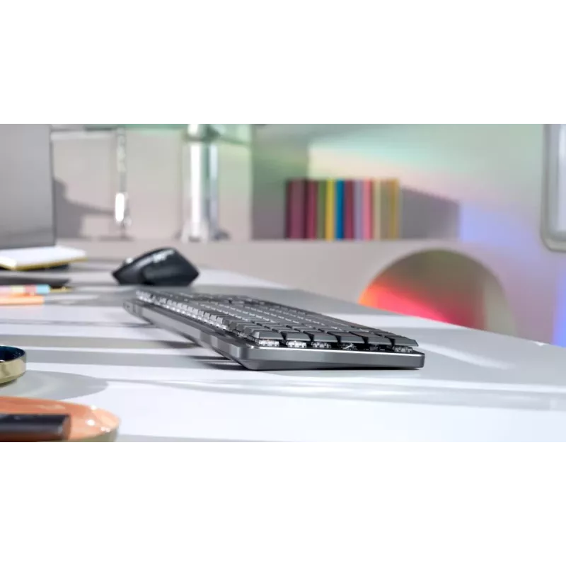 LOGITECH MX Mechanical belaidė apšviečiama našumo klaviatūra – grafito spalvos, US International Qwerty, taktiliniai tylūs klavišai