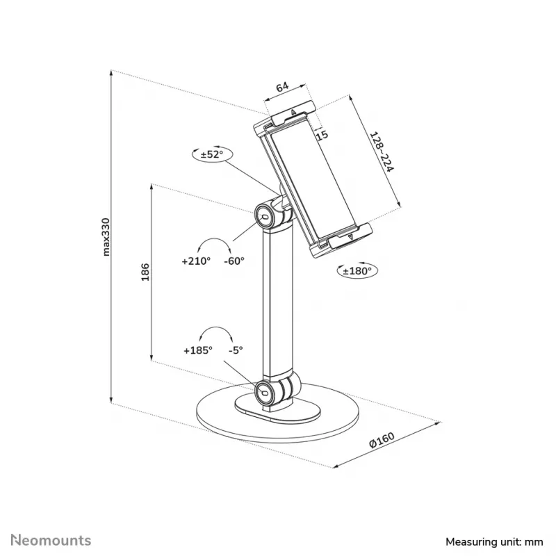 Neomounts DS15-540BL1 Planšetinio kompiuterio stovas 4.7-12.9 colio - universalus