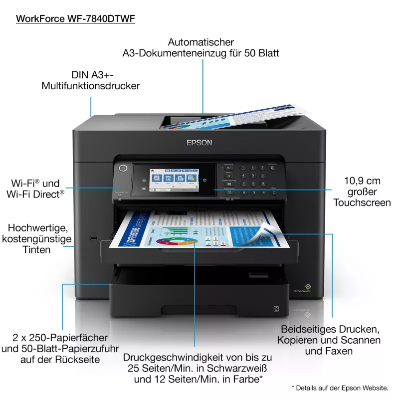 Epson WorkForce Pro WF-7840DTWF rašalinis A3 4800 x 2400 DPI Wi-Fi