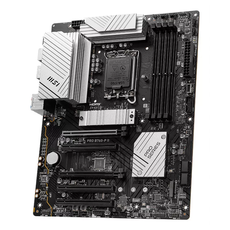 Motininė plokštė MSI PRO B760‑P II ATX – Intel B760, LGA 1700, DDR5, 4x DIMM, 256 GB, 2,5Gb LAN, HDMI 2.1, 2x M.2