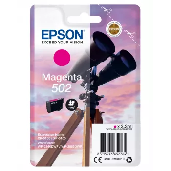 Epson 502 rašalo kasetė, vienetinė, purpurinė, standartinė išeiga, 3,3 ml, 1 vnt., 165 puslapiai