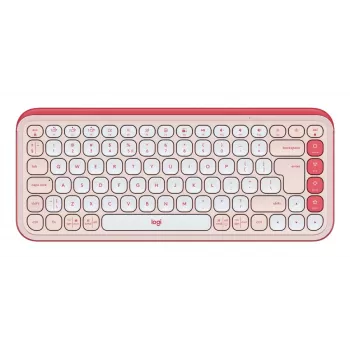 LOGITECH belaidė klaviatūra - Pop Icon Keys - rožinė ir balkšva Qwerty Uk