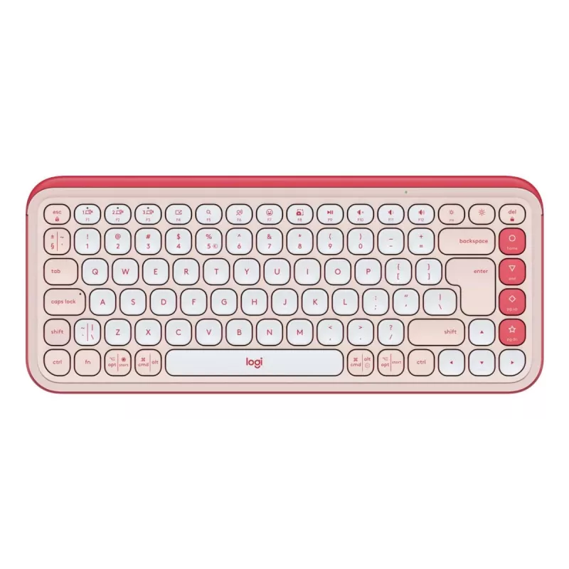 LOGITECH belaidė klaviatūra - Pop Icon Keys - rožinė ir balkšva Qwerty Uk
