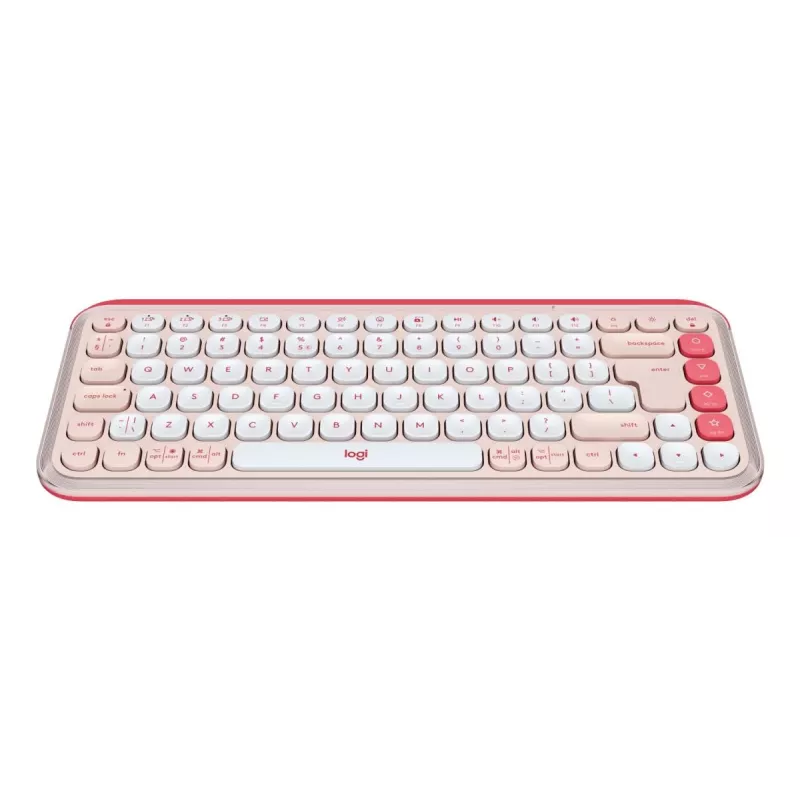 LOGITECH belaidė klaviatūra - Pop Icon Keys - rožinė ir balkšva Qwerty Uk