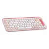 LOGITECH belaidė klaviatūra - Pop Icon Keys - rožinė ir balkšva Qwerty Uk