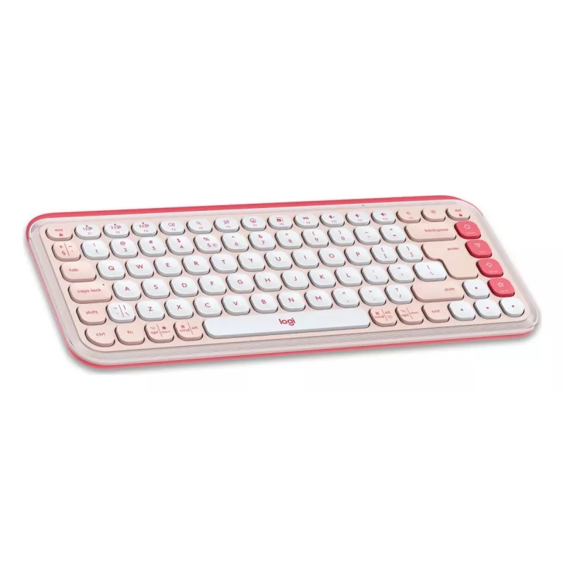 LOGITECH belaidė klaviatūra - Pop Icon Keys - rožinė ir balkšva Qwerty Uk