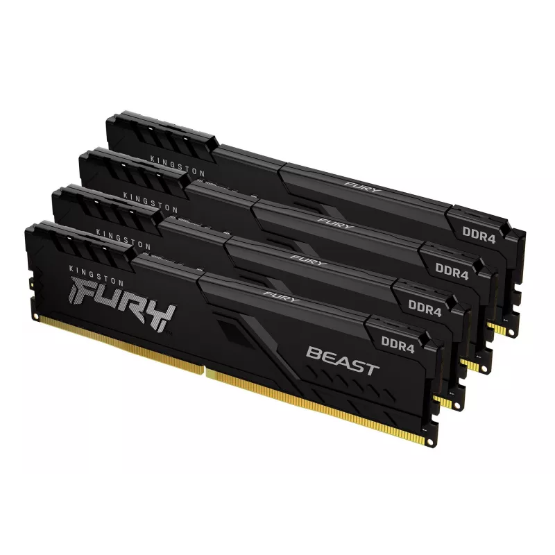 Kingston Technology FURY Beast 128GB 3600MT/s DDR4 CL18 DIMM (4 vienetų rinkinys) Juoda