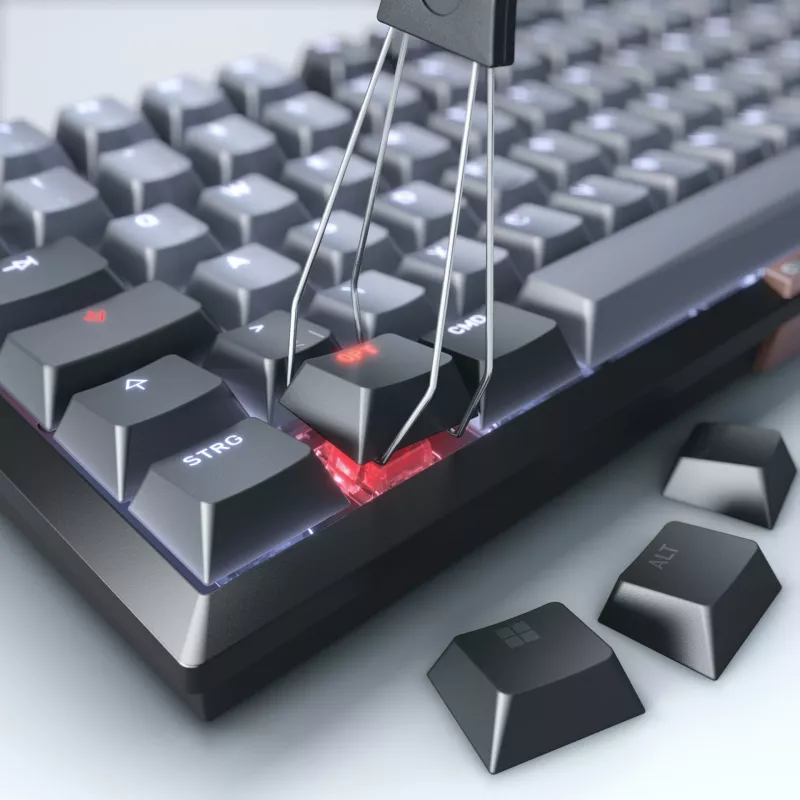 CHERRY KW 300 MX klaviatūra Home USB + Bluetooth QWERTZ vokiška juoda, vario, pilka