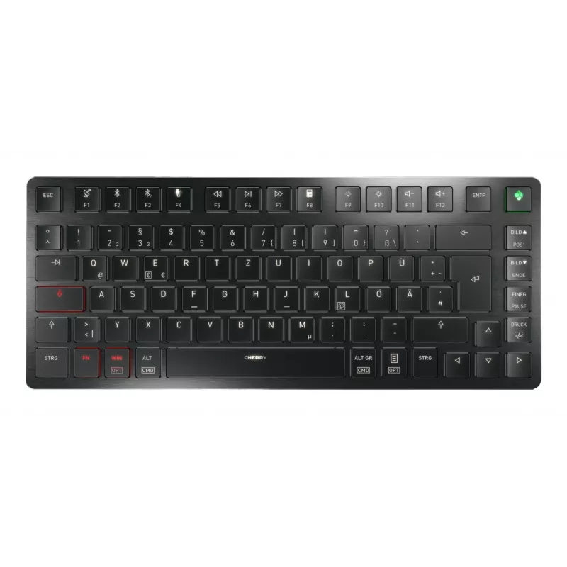 CHERRY KW X ULP 2.0 MINI klaviatūra Namai/Biuras USB + RF belaidis + Bluetooth QWERTZ vokiška juoda