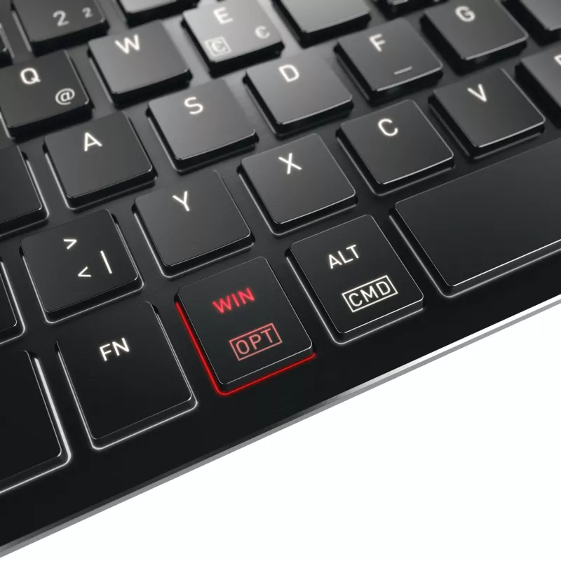 CHERRY KW X ULP 2.0 MINI klaviatūra Namai/Biuras USB + RF belaidis + Bluetooth QWERTZ vokiška juoda