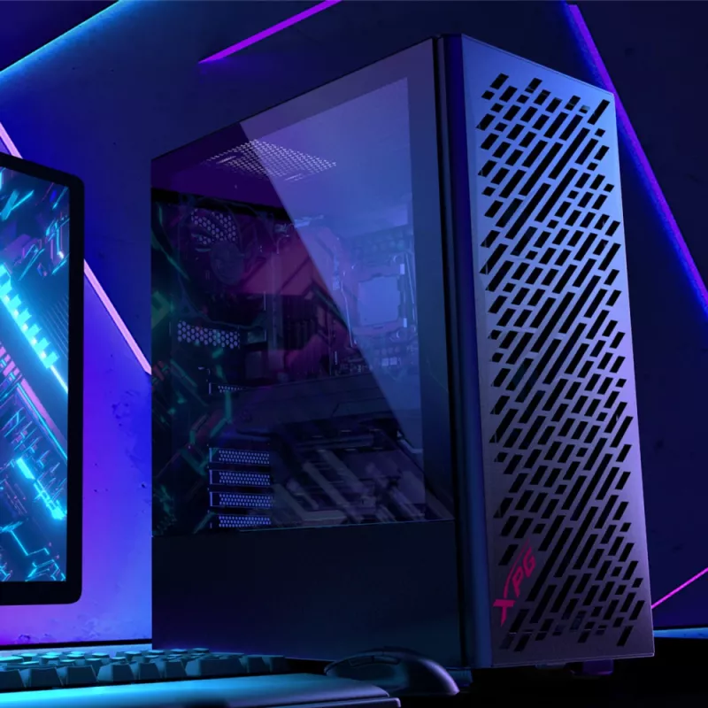 XPG VALOR AIR Mid-Tower Black, Midi Tower, PC, Juoda, ATX, micro ATX, Mini-ATX, Anglinis plienas, Grūdintas stiklas, 16,6 cm