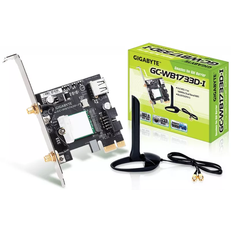 GIGABYTE GC-WB1733D-I tinklo plokštė Vidinė WLAN / Bluetooth 1733 Mbit/s