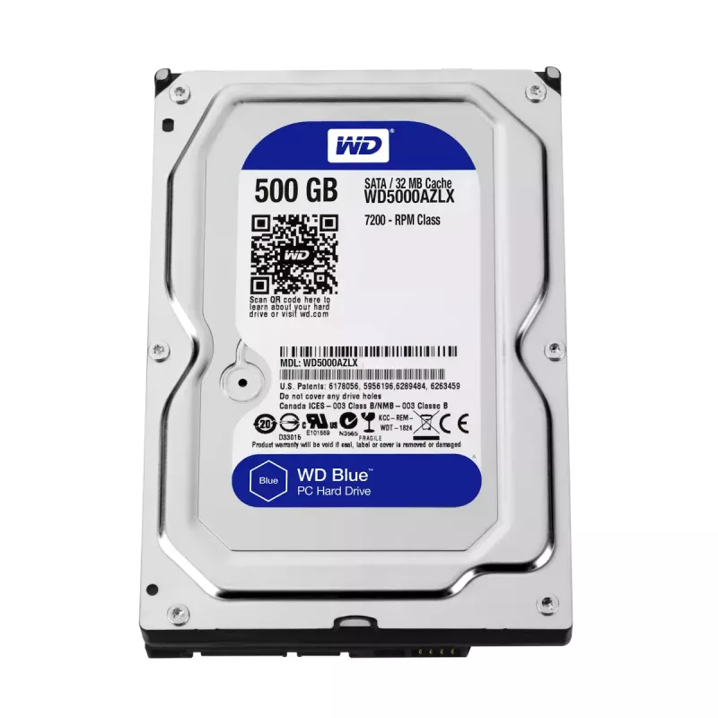 WESTERN DIGITAL kietasis diskas - Wd Blue WD5000AZLX - 500GB - SATA 3.5in - 7200rpm - 32MB buferis