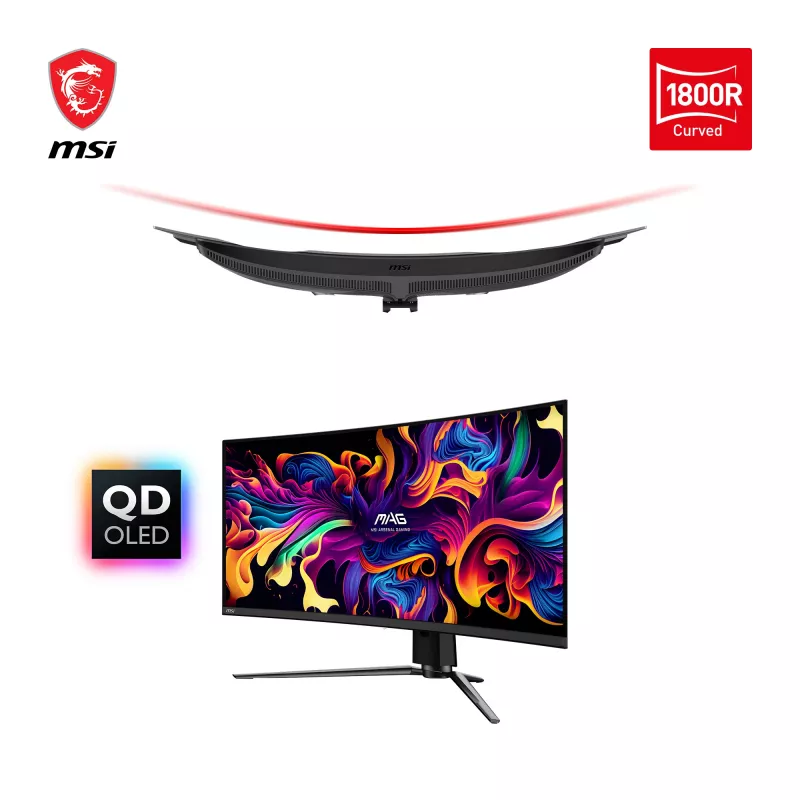 MSI MAG 341CQPDE QD-OLED kompiuterio monitorius 86,4 cm (34 colių) 3440 x 1440 pikselių „UltraWide Quad HD“ juodas