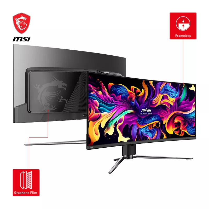 MSI MAG 341CQPDE QD-OLED kompiuterio monitorius 86,4 cm (34 colių) 3440 x 1440 pikselių „UltraWide Quad HD“ juodas