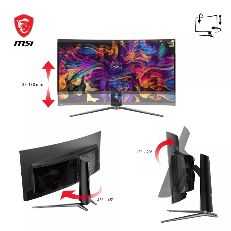 MSI MAG 341CQPDE QD-OLED kompiuterio monitorius 86,4 cm (34 colių) 3440 x 1440 pikselių „UltraWide Quad HD“ juodas