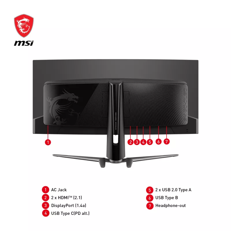 MSI MAG 341CQPDE QD-OLED kompiuterio monitorius 86,4 cm (34 colių) 3440 x 1440 pikselių „UltraWide Quad HD“ juodas