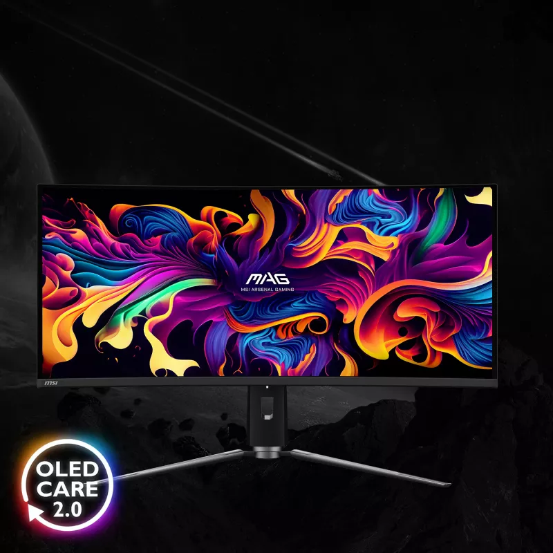 MSI MAG 341CQPDE QD-OLED kompiuterio monitorius 86,4 cm (34 colių) 3440 x 1440 pikselių „UltraWide Quad HD“ juodas