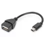 DIGITUS USB 2.0 adapterio kabelis, OTG, mini B - A M/F, 20 cm USB 2.0 atitikties juoda