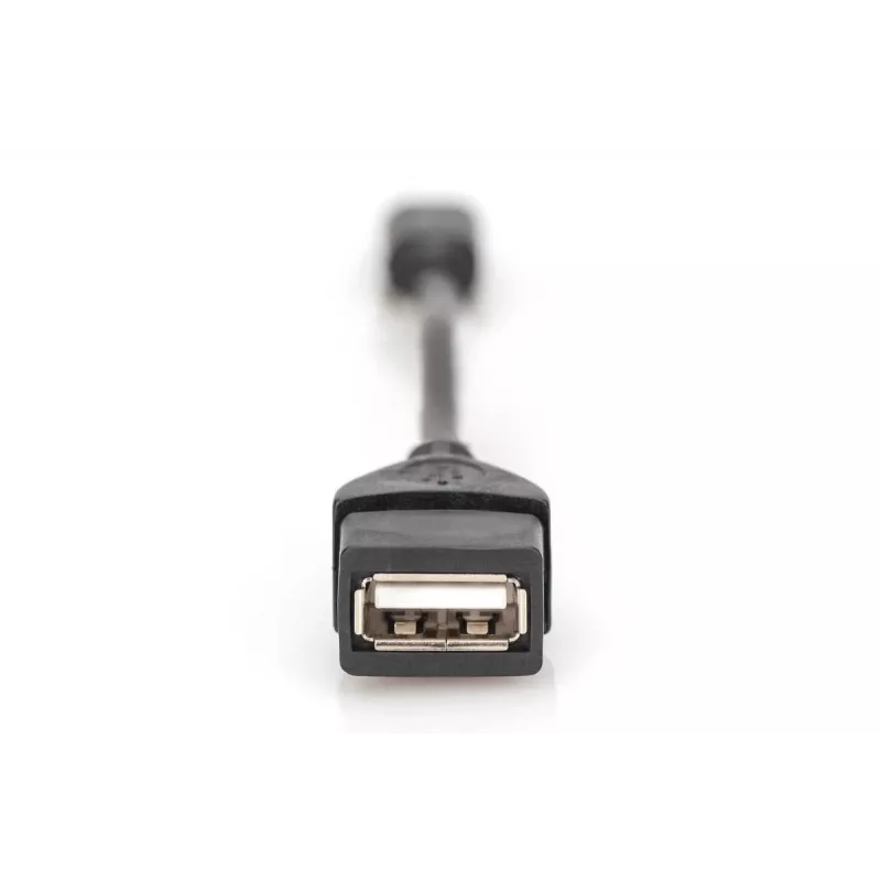 DIGITUS USB 2.0 adapterio kabelis, OTG, mini B - A M/F, 20 cm USB 2.0 atitikties juoda