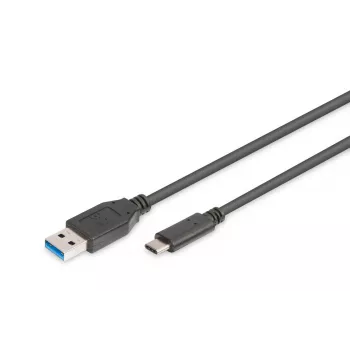 DIGITUS ASSMANN USB Type-C jungiamasis laidas, C tipo į A kištukas/kištukas, 1 m, itin didelė sparta, juodas