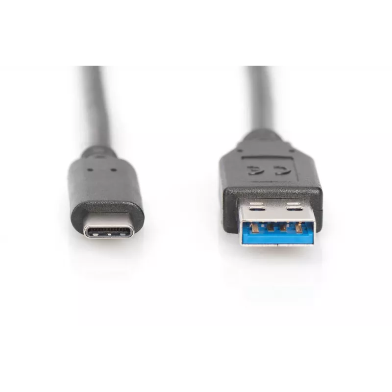 DIGITUS ASSMANN USB Type-C jungiamasis laidas, C tipo į A kištukas/kištukas, 1 m, itin didelė sparta, juodas