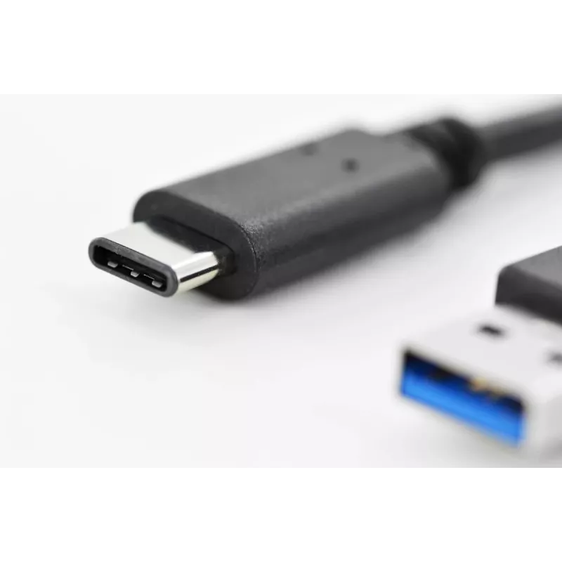 DIGITUS ASSMANN USB Type-C jungiamasis laidas, C tipo į A kištukas/kištukas, 1 m, itin didelė sparta, juodas