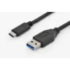 DIGITUS ASSMANN USB Type-C jungiamasis laidas, C tipo į A kištukas/kištukas, 1 m, itin didelė sparta, juodas
