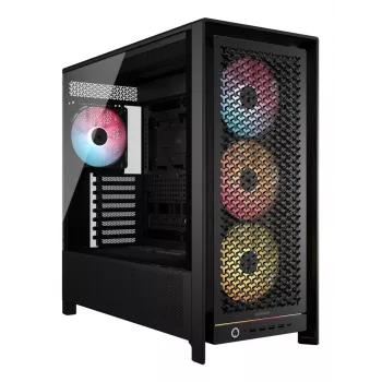 PC Case CORSAIR FRAME 5000D RS ARGB Midi Tower Black — ATX, palaiko 3x140mm priekinius ventiliatorius, 2,5/3,5 colio diskus