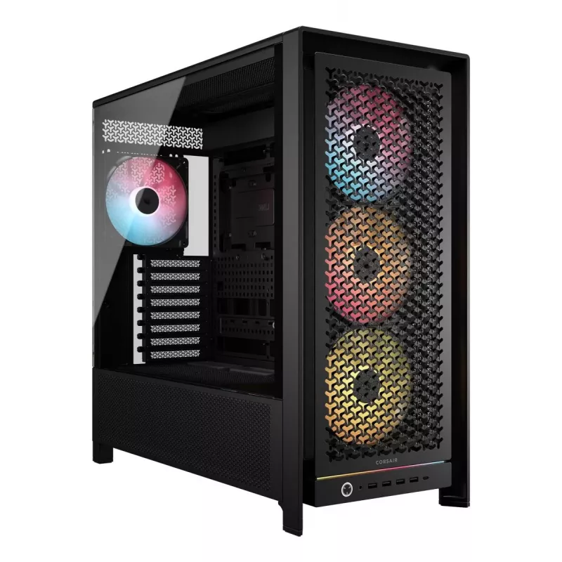PC Case CORSAIR FRAME 5000D RS ARGB Midi Tower Black — ATX, palaiko 3x140mm priekinius ventiliatorius, 2,5/3,5 colio diskus