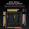 PC Case CORSAIR FRAME 5000D RS ARGB Midi Tower Black — ATX, palaiko 3x140mm priekinius ventiliatorius, 2,5/3,5 colio diskus