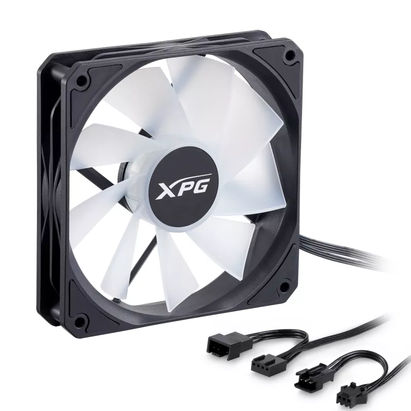 XPG VENTO R 120 ARGB PWM, juodas, ventiliatorius, 12 cm, 300 aps./min., 1600 aps./min., juodas