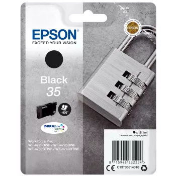 Kasetė Epson 35, WF-4720, WF-4720DWF, WF-4725DWF, WF-4730, WF-4730DTWF, WF-4740, WF-4740DTWF, juoda