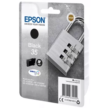 Kasetė Epson 35, WF-4720, WF-4720DWF, WF-4725DWF, WF-4730, WF-4730DTWF, WF-4740, WF-4740DTWF, juoda